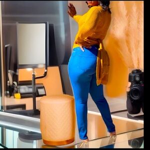 Deep V Neck Long Sleeve Rib Knit Long Pcs That Twist Tie In The Back Sweater